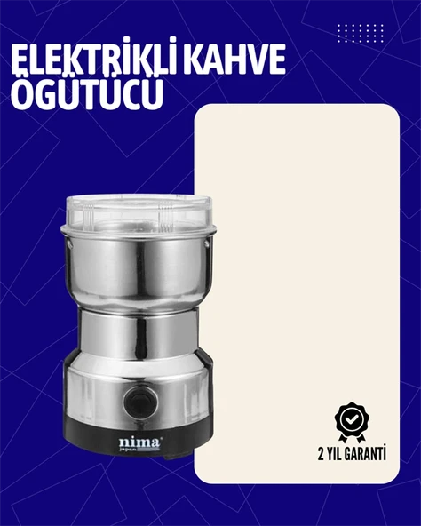 Elektrikli Sessiz Kahve Öğütücü | Çok Fonksiyonlu, 200W, Ab Fişli, Kolay Temizlenir ürün görseli 1