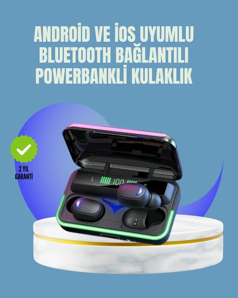 Uzun Pil Ömürlü E10 Bluetooth Kulaklık Led Gösterge ürün görseli 1