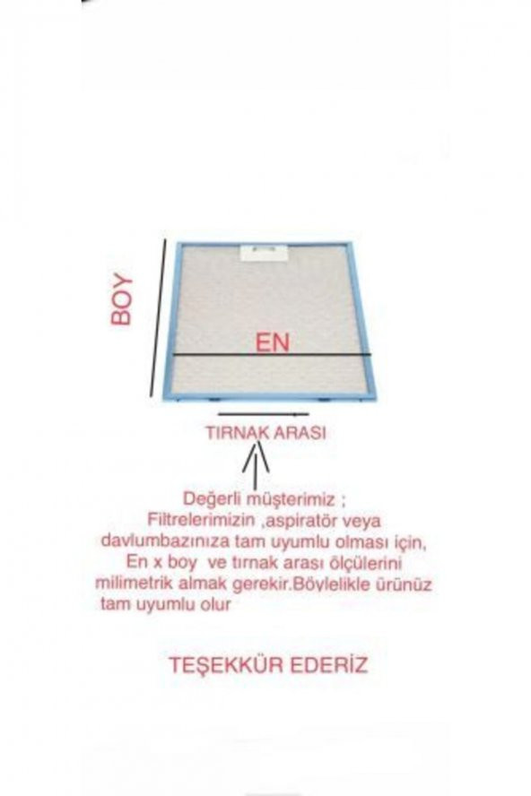 25,3x30 Cm Aspiratör Davlumbaz Ankastre Yağ Filtresi Franke Teka Arçelik Bosch Dominox Tırnaklı ürün görseli 1
