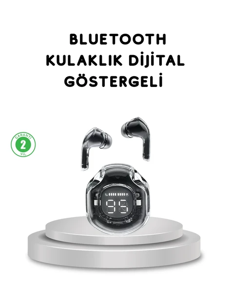 Bluetooth 5.3 Kablosuz Kulaklık Hifi Stereo Ekstra Bass Dijital Ekranlı ürün görseli 1