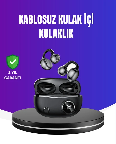 Ergonomik Klipsli Kablosuz Kulaklık – 30 Saat Pil Dokunmatik Özelliği ürün görseli 1