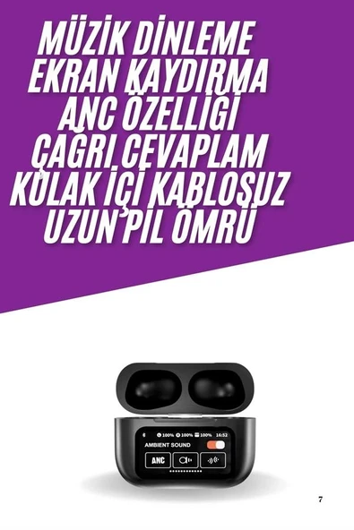 2025 Model Bluetooth Kulaklık Dokunmatik Ekran Yüksek Ses Kalitesi ürün görseli 1