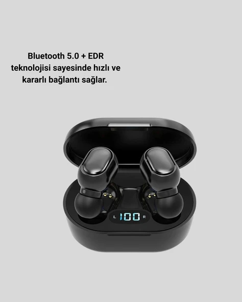 İos Android Uyumlu Bluetooth 5.0 Kulaklık - Resim 2