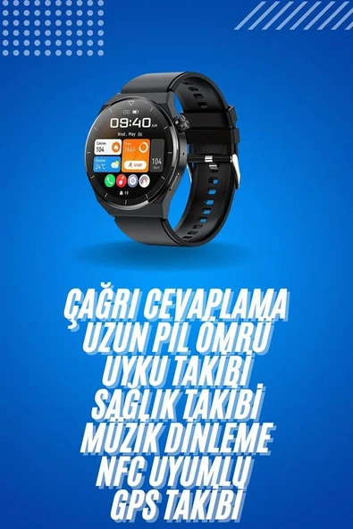 Amoled Ekran Metal Deri Silikon Kordonlu Uyku Takibi ürün görseli 1