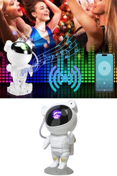 Projeksiyon Astronot Lamba Speaker Sevimli Astronot Bluetooth Hoparlör - Resim 5