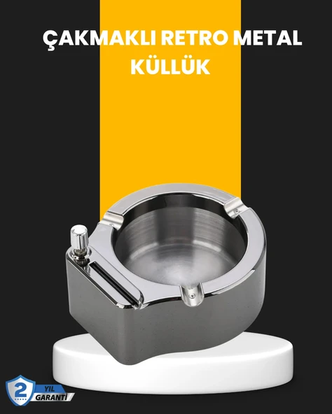 Yuvarlak Çakmaklı Küllük Dayanıklı Metal Yapı ürün görseli 1