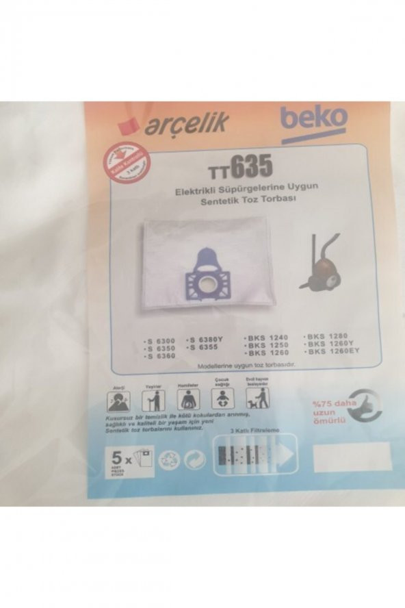 Beko Bez Süpürge Torbası 5 Li ürün görseli 1