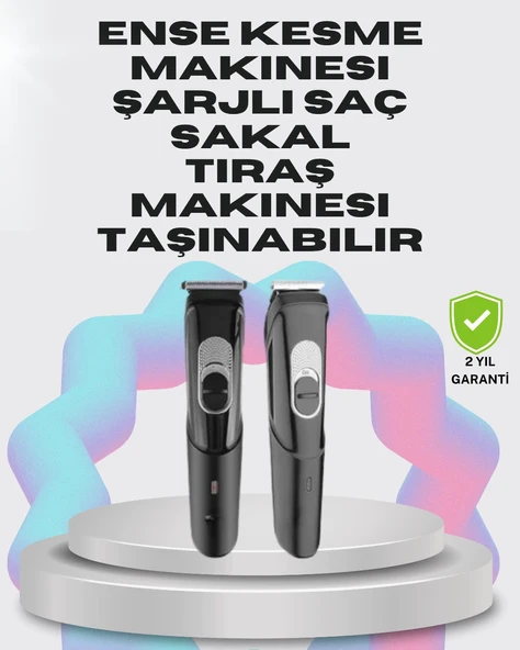 Taşınabilir Şarjlı Saç Sakal Tıraş Makinesi – 3 Taraklı, Sessiz Ergonomik ürün görseli 1