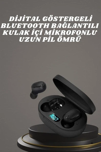 Kulaklık Dijital Göstergeli Bluetooth Bağlantılı Kablosuz Kulak İçi Mikrofonlu Dokunmatik ürün görseli 1