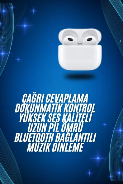 3.Nesil İos Android Uyumlu Bluetooth 5.0 Beyaz Çağrı Cevaplama - Resim 2