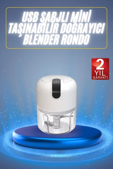 Mini El Rondosu Şarjlı Doğrayıcı Taşınabilir Rondo Blender 250 Ml ürün görseli 1