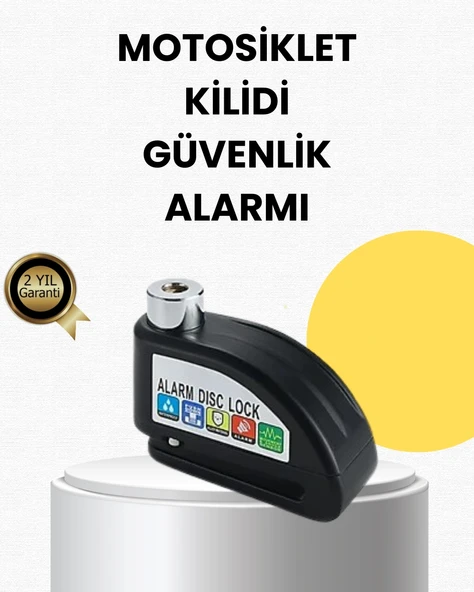 Çelik Gövdeli Alarm Disk Kilidi Motosiklet Bisiklet İçin Güvenlik ürün görseli 1