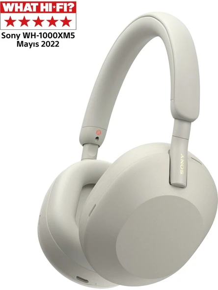 Sony WH-1000XM5 Gümüş Kulak Üstü Bluetooth Kulaklık ürün görseli 1