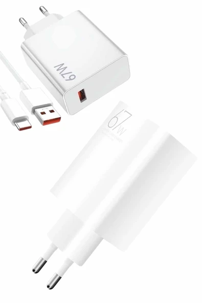 Beyaz Hızlı Seti Adaptörü Kablosu 67W - Resim 3