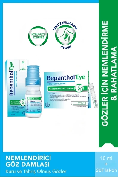 Bepanthol Eye Göz Damlası 10 ml+ Eye Göz Damlası 0,5 ml x 20 Flakon ürün görseli 1