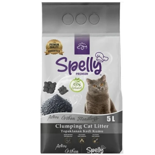 SPELLY PREMİUM KEDİ KUMU AKTİF KARBON 5 Lt ürün görseli 1