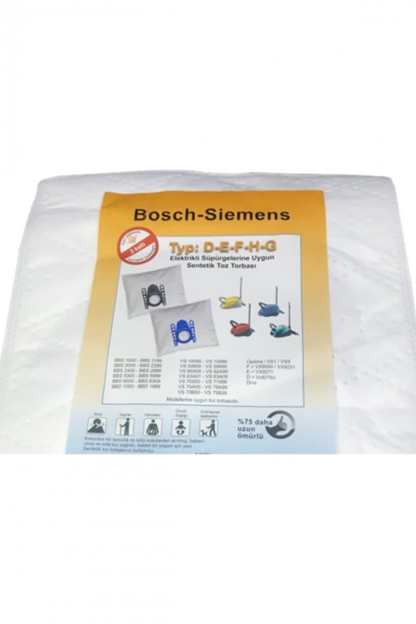 Bosch Siemens Type: D-e-f-h-g Süpürge Torbası 15 Adet ürün görseli 1