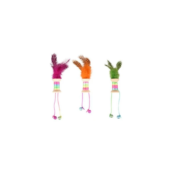 Flamingo Kırk Renkli Tüylü Zilli Makara Oyuncak ürün görseli 1