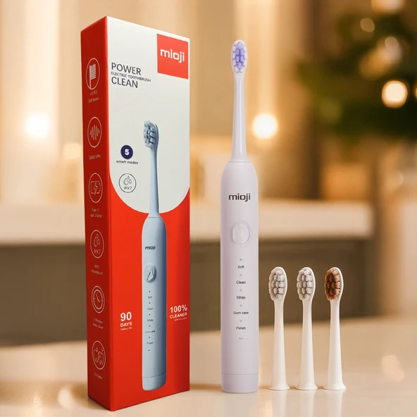 Mioji Oral B1 Şarj Edilebilir Diş Fırçası Beyaz + 3 Yedek Başlık ürün görseli 1