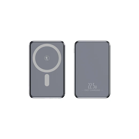 5000 mAh Kablosuz Powerbank 15W Manyetik Wireless Hızlı Şarj Taşınabilir İnce Şarj Cihazı ürün görseli 1