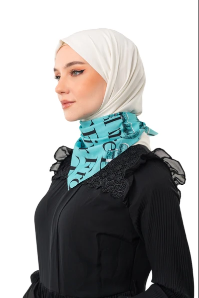 Filistin Atasözü Ve Geri Dönüş Anahtarı Yeşil Rengi Küçük Fular 45*45 Unisex S100050 ürün görseli 1