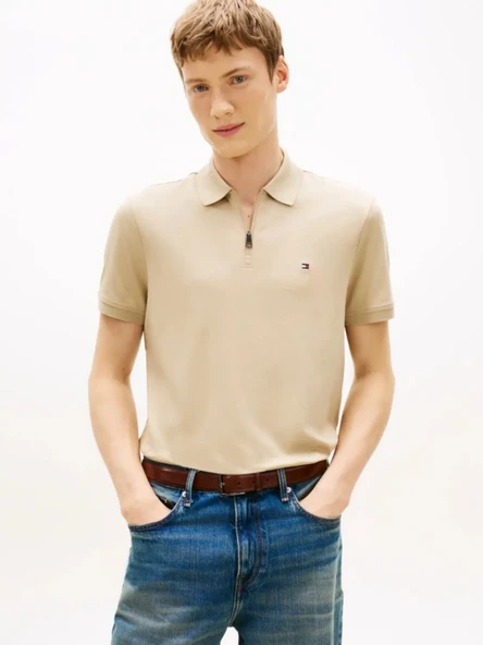 Tommy Hilfiger MW0MW42758RBT Interlock Zip Reg Erkek Polo Tişört ürün görseli 1