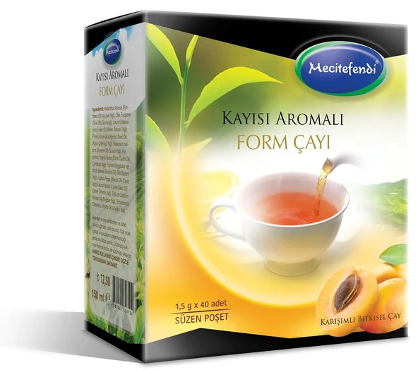 MECİTEFENDİ 40'LI KAYISI AROMALI FORM ÇAY ürün görseli 1