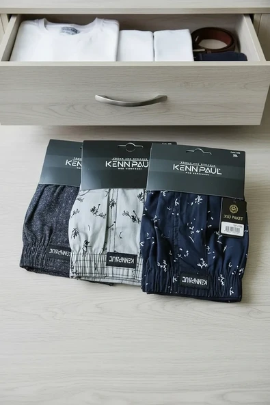 Kenn Paul Desenli Poplin Erkek Boxer 6 Adet ürün görseli 1