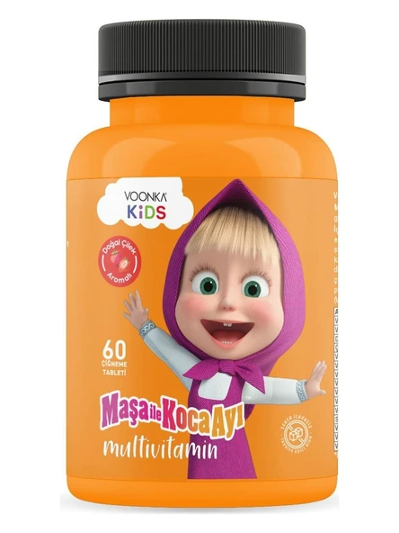Voonka Kids Maşa İle Koca Ayı Multivitamin Çilek Aromalı 60 Tablet ürün görseli 1