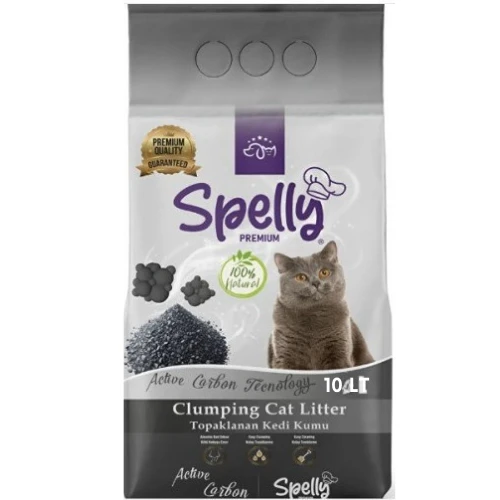 SPELLY PREMİUM KEDİ KUMU AKTİF KARBON 10 Lt ürün görseli 1