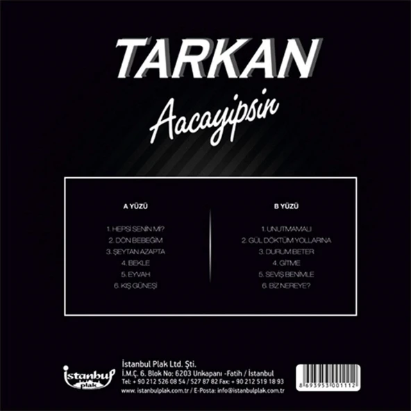 Tarkan Aacayipsin LP Plak - Resim 2