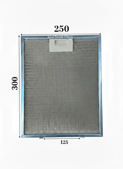En 250mm Boy 300mm Arka Tırnak Arası 125mm Aspratör Filtresi ürün görseli 1