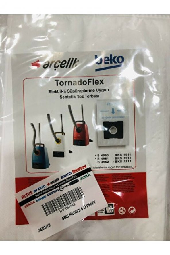 Beko TORNADO FLEX SÜPÜRGE TOZ TORBASI ürün görseli 1