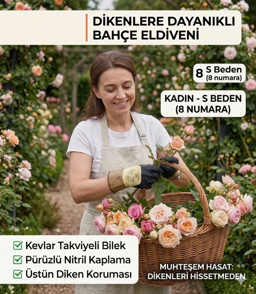 DİKEN BATMALARINA DAYANIKLI KEVLAR DESTEKLİ - Bahçe Eldiveni, Budama Eldiveni Lacivert - SU GEÇİRMEZ ürün görseli 1