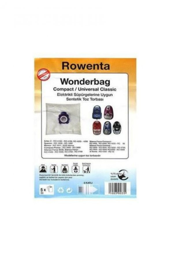 Rowenta Ro5254 Compacteo Ergo Toz Torbası 20 Adet ürün görseli 1