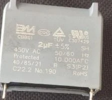 2Μf 450VAC CBB61 Motor Ve Fan Başlangıç Kondansatörü ürün görseli 1