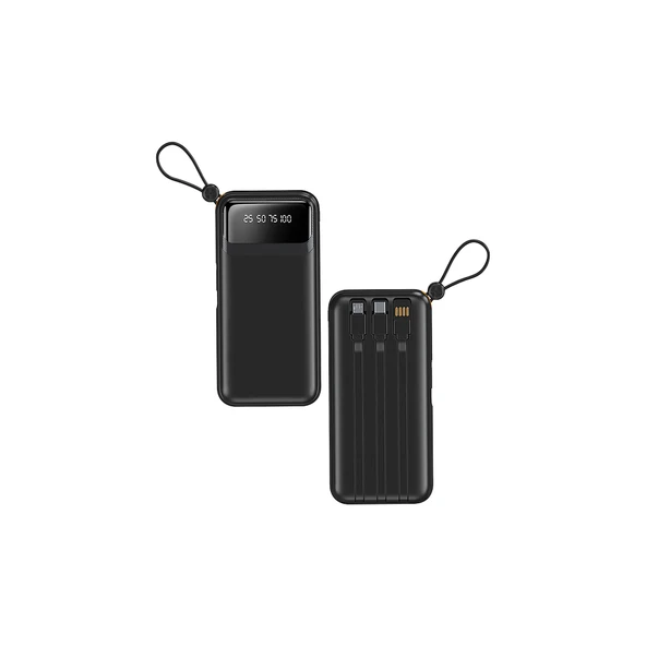 10000 mAh Powerbank Hızlı Şarj LED Göstergeli Taşınabilir Askılı Şarj Cihazı USB Type-C ürün görseli 1