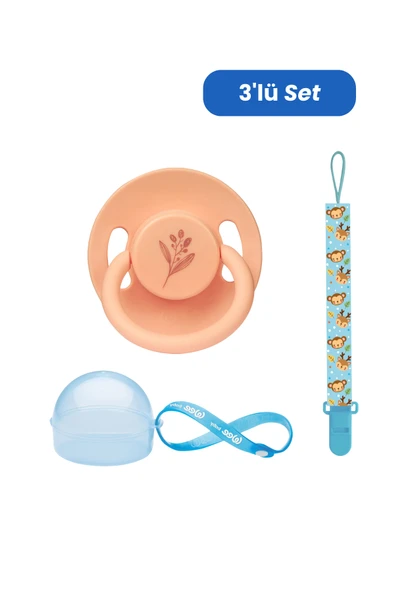 Wee Baby Pure Yuvarlak Uçlu Kauçuk Emzik No:1 - SOMON (Kutu ve Band Seti) ERKEK ürün görseli 1