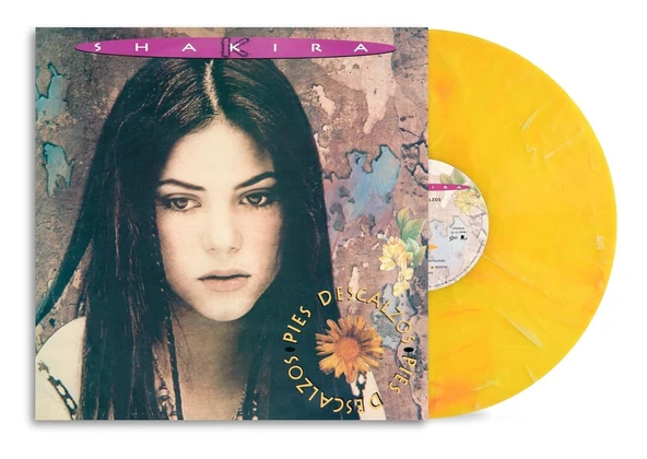 Shakira Pies Descalzos (30th Anniversary - Vibrant Yellow W/ Red Swirl Marble Vinyl) - Plak ürün görseli 1