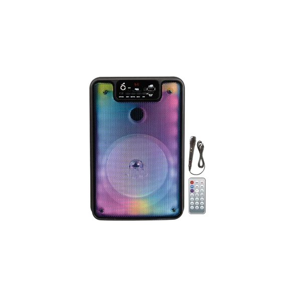 Bluetooth Karaoke Hoparlör Kumandalı LED Işıklı TWS Destekli Taşınabilir Parti Speaker ürün görseli 1