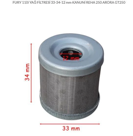 MONDİAL FURY110 YAĞ FİLTRESİ 33-34-12MM ürün görseli 1