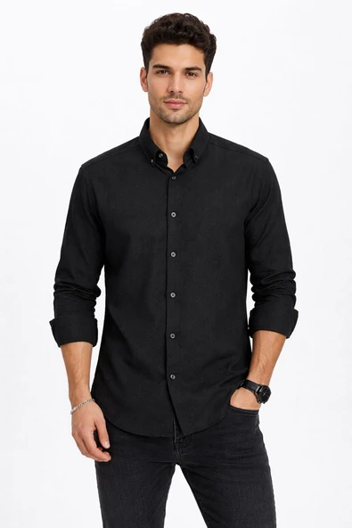Plus Barkod Uzun Kol Slim Fit Erkek Gömlek - 7578 ürün görseli 1