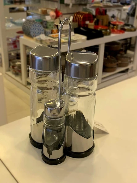 Vidrex NK-6116 Cam Yağlık Sirkelik - Tuzluk Biberlik Seti - 29654 ürün görseli 1
