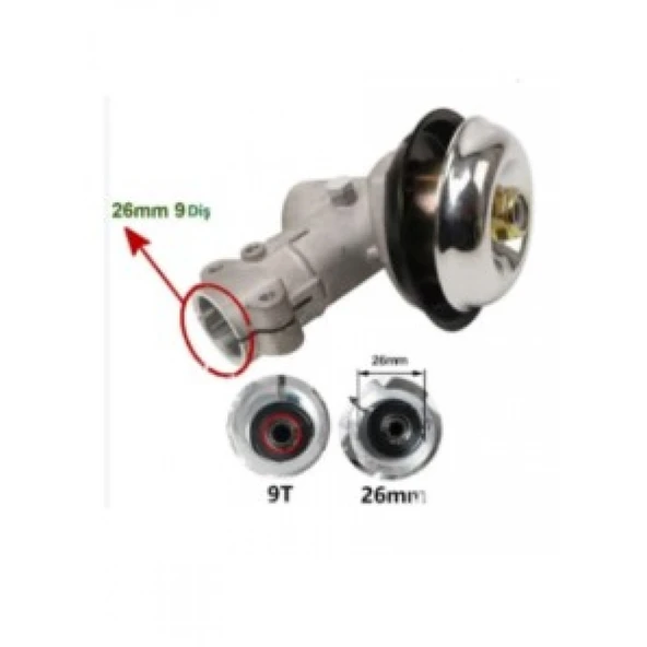 Çin Malı Motorlu Tırpan Redüktör Dişli Grubu 26 Mm Yıldız 9 Diş ürün görseli 1