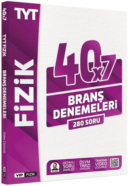 TYT Fizik Tamamı Video Çözümlü 40 x 7 Branş Denemeleri VİP Fizik ürün görseli 1