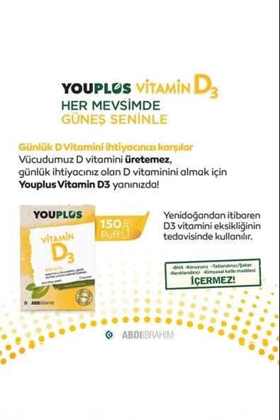 Youplus 400 IU Vitamin D3 20 ml Sprey 2 Adet - Resim 7