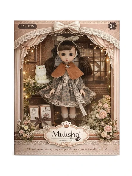 Ctoy Mulisha Fashion Classics Klasik Moda Oyuncak Bebek 30 cm – Pelerinli Vintage Tasarım ürün görseli 1