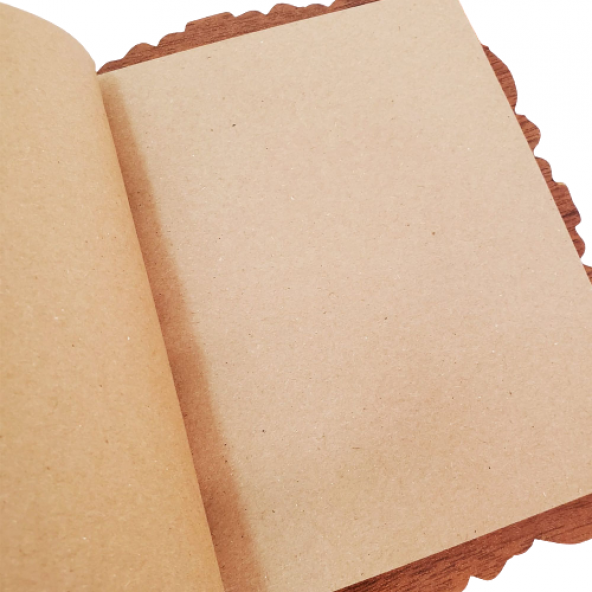 Romantik Sevgili Temalı Ahşap Defter - Resim 2