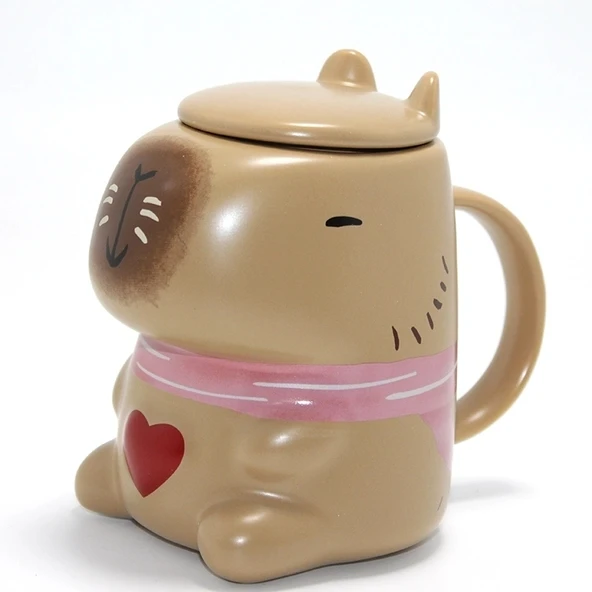 3d Capybara Tasarımı Porselen Kupa Bardak Alk4510 ürün görseli 1