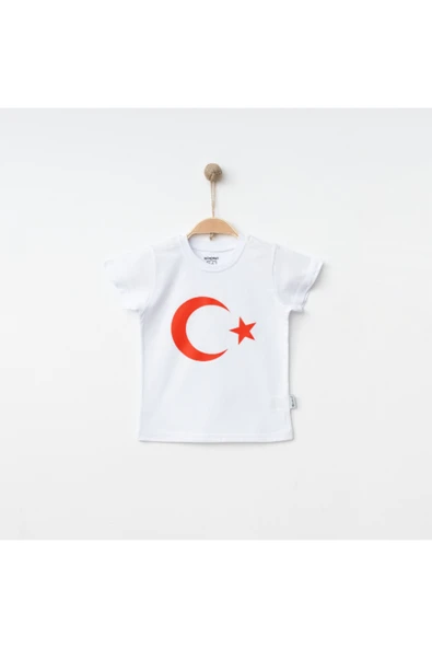winimo Ay Yıldız Baskılı Beyaz T-Shirt ürün görseli 1